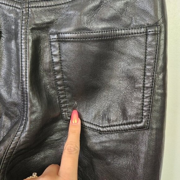 Aritzia Wilfred The Melina Pant Black Vegan Leather Straight Leg Pants High Rise - Picture 10 of 11